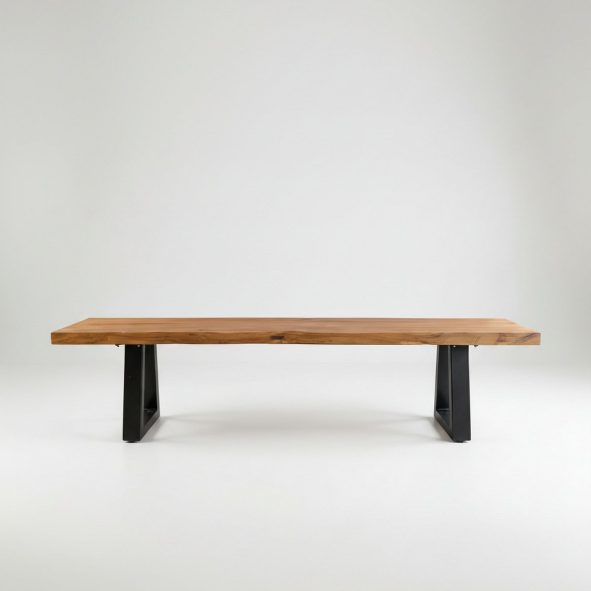 Teakbank mit Eisenbeinen, 220 cm – Altholz