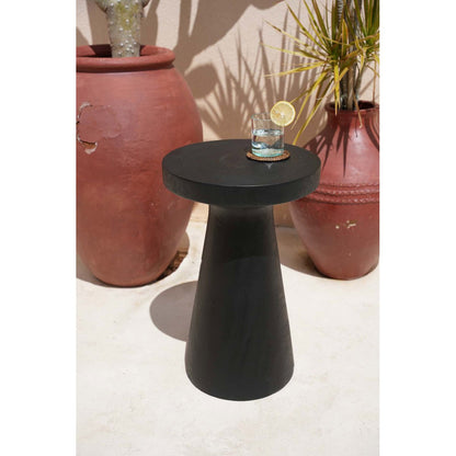 Suar-træ sidebord, sort - 40×40cm