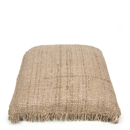 Håndfarvet bomuldspudebetræk 60×60 cm – ensfarvet beige