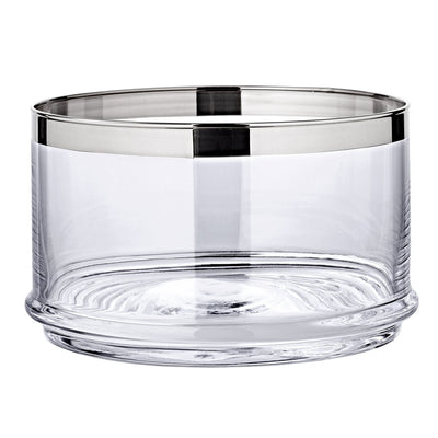 Mundgeblasenes Servierglas Vigo, 18 cm – Platinrand