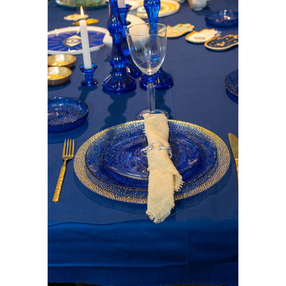 Glass wine glasses with blue diamond foot - set of 4