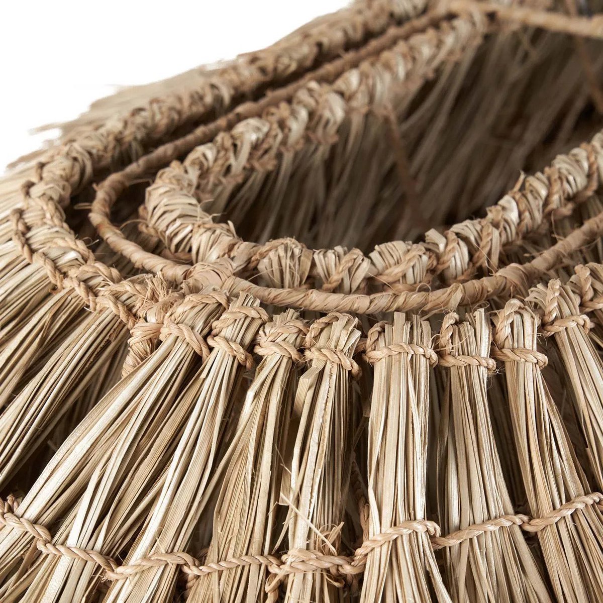 Seagrass fringed pendant shade 140 cm wide – hand-tied