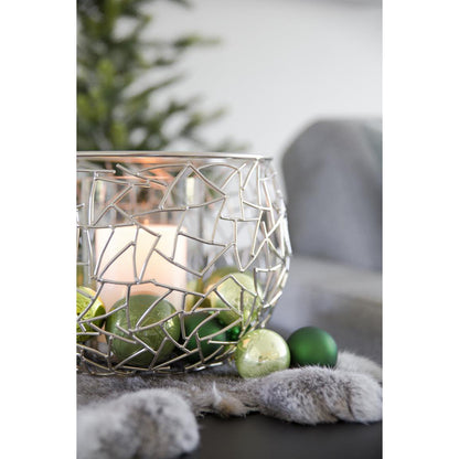 Milano lantern i rustfrit stål, 27 cm - forniklet