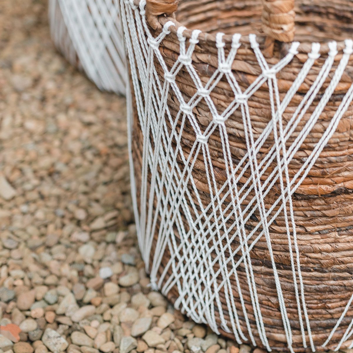 Cotton & jute basket JUWANA M – ø35 × 40 cm
