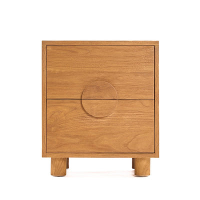Teak nightstand, 50 cm - 2 drawer