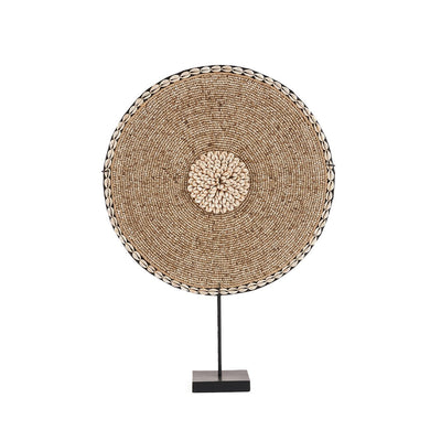 Shell sculpture on stand, tall - natural white