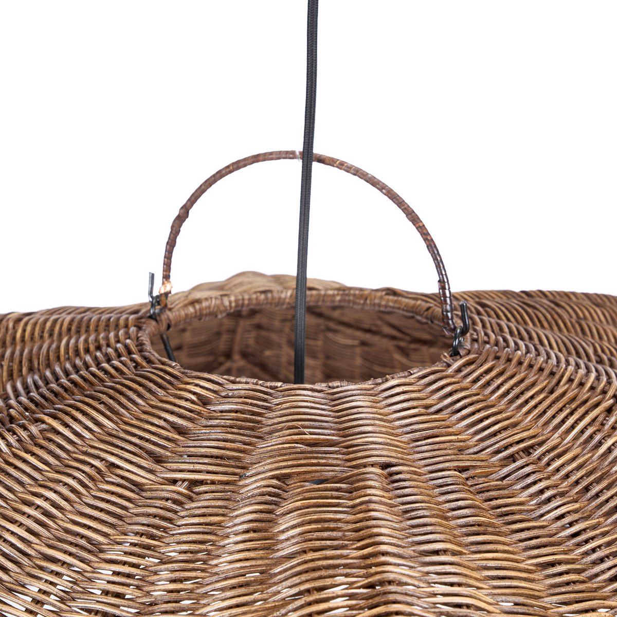 Rattanbølgelampe, mørk valnød - Stor