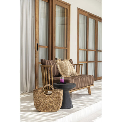 Suar wood side table, black finish - 40×40 cm