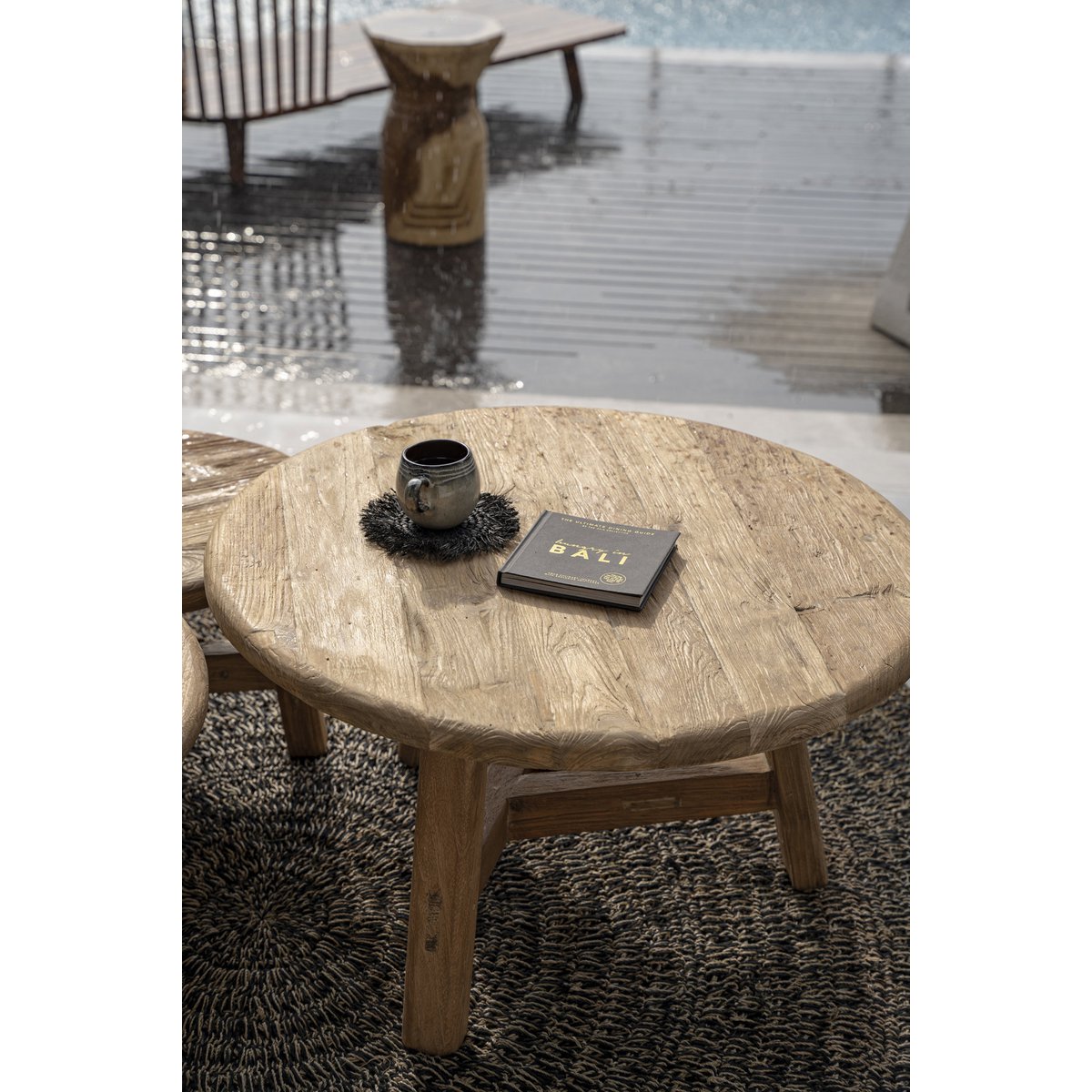 Couchtisch Holz, 80 cm rund - Natur