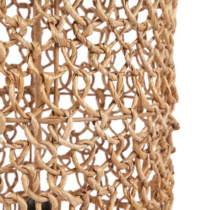 Palmblad pendellampe 32×67 cm - åbent vævet, håndlavet