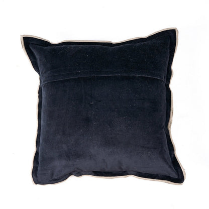 Kissenbezug Leinen und Samt, gestreift – 50x50 cm