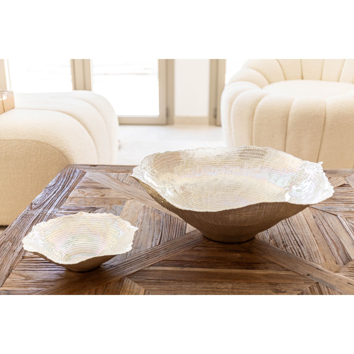 Large silver glass bowl 45cm - Corolle