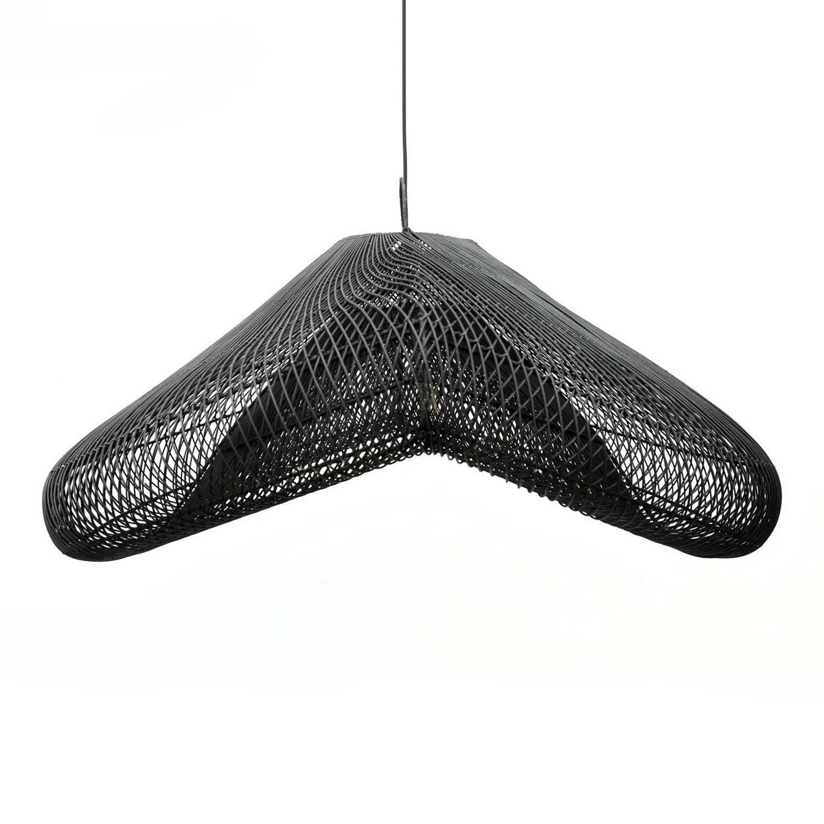 Sort rotting sky pendelskærm 120 cm XXL - håndvævet