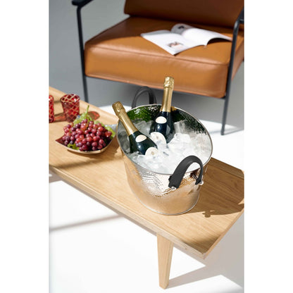 Champagnekøler i rustfrit stål, hamret - 39×29 cm