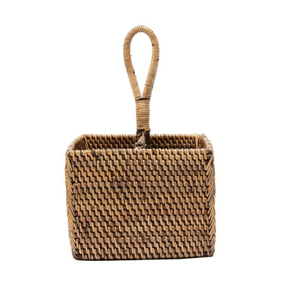 Rattan-Besteckkasten, zweiteilig – Natur Hellbraun