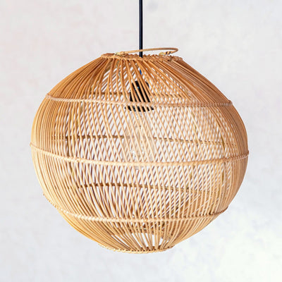Runder Rattan-Lampenschirm KENCANA 40 cm – hergestellt in Indonesien