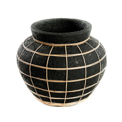 Terrakotta mavevase sort natur 33 × 27 cm – stor, Indonesien