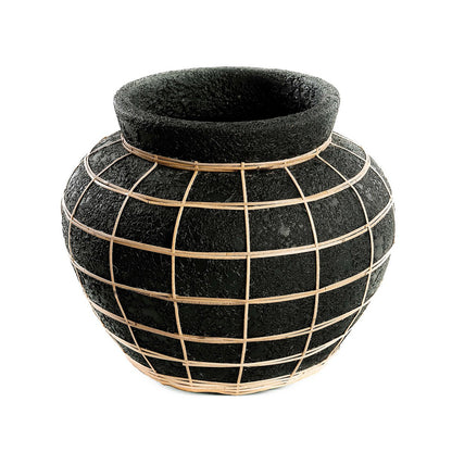 Terrakotta mavevase sort natur 33 × 27 cm – stor, Indonesien