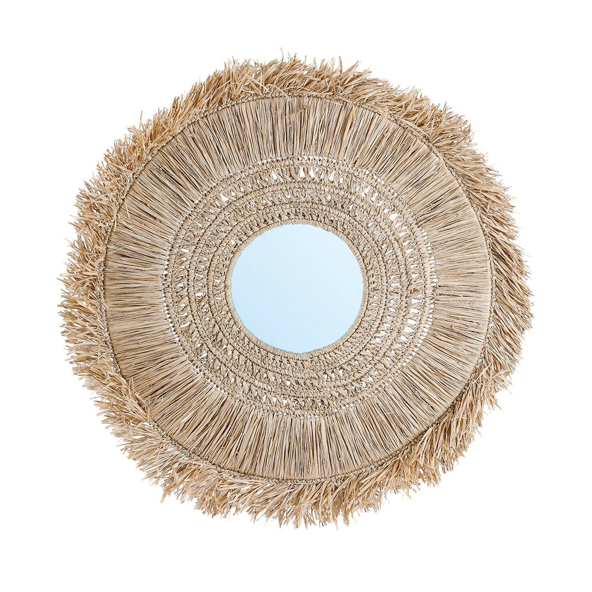 Raffia-Wandspiegel 70 cm – natürlicher, handgewebter Look