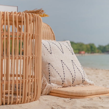 Rattan side table Alamaya beige - handcrafted in Indonesia