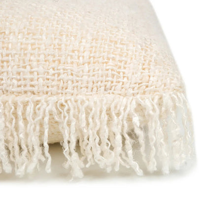Handgefärbter Baumwollkissenbezug, 60×60 cm – Creme