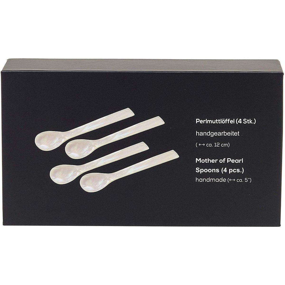 Mother-of-pearl caviar spoons, set of 4, 11 cm – straight corners