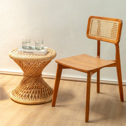 Runder Rattan-Beistelltisch Ø45 cm × 45 cm hoch – Luhu