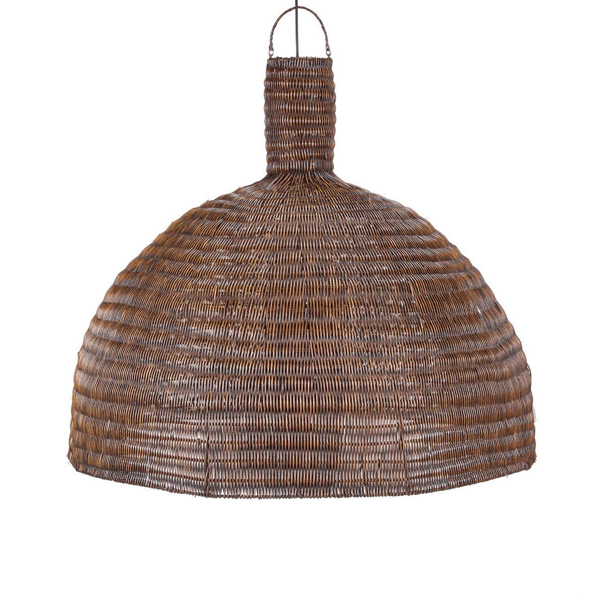 Dome pendel, XL – mørk valnøddefarvet rattan