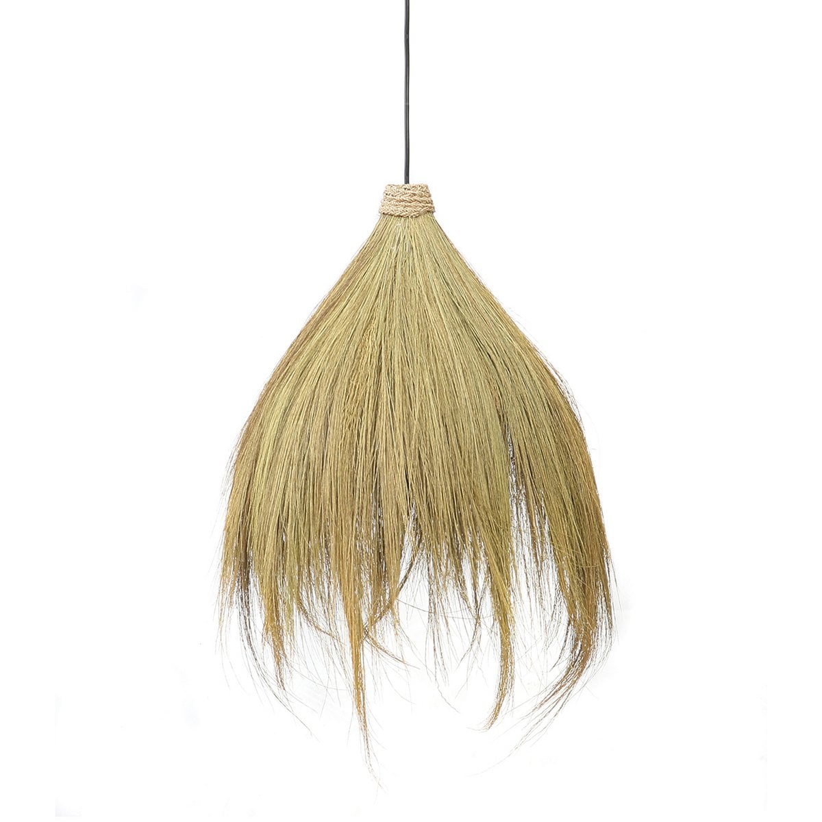 Grasfransen-Pendelleuchte 28 cm – strukturierte Naturfransen