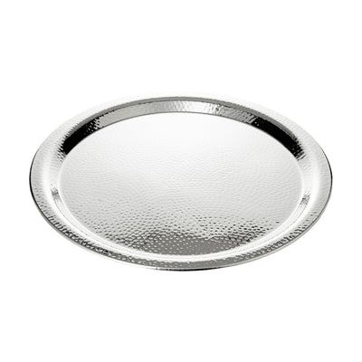 Serveringsbakke i rustfrit stål, hamret 44 cm