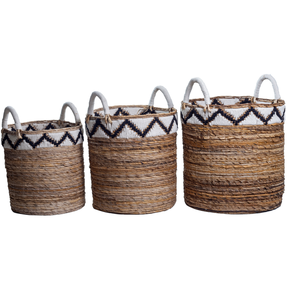 Jute & cotton basket DALU M – ø35 × 40 cm
