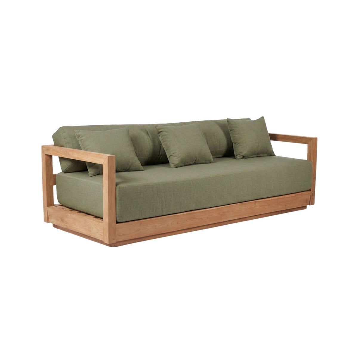 Umalas trepersoners sofa, genanvendt teak - udendørs