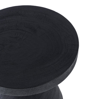 Suar wood side table, black finish - 40×40 cm