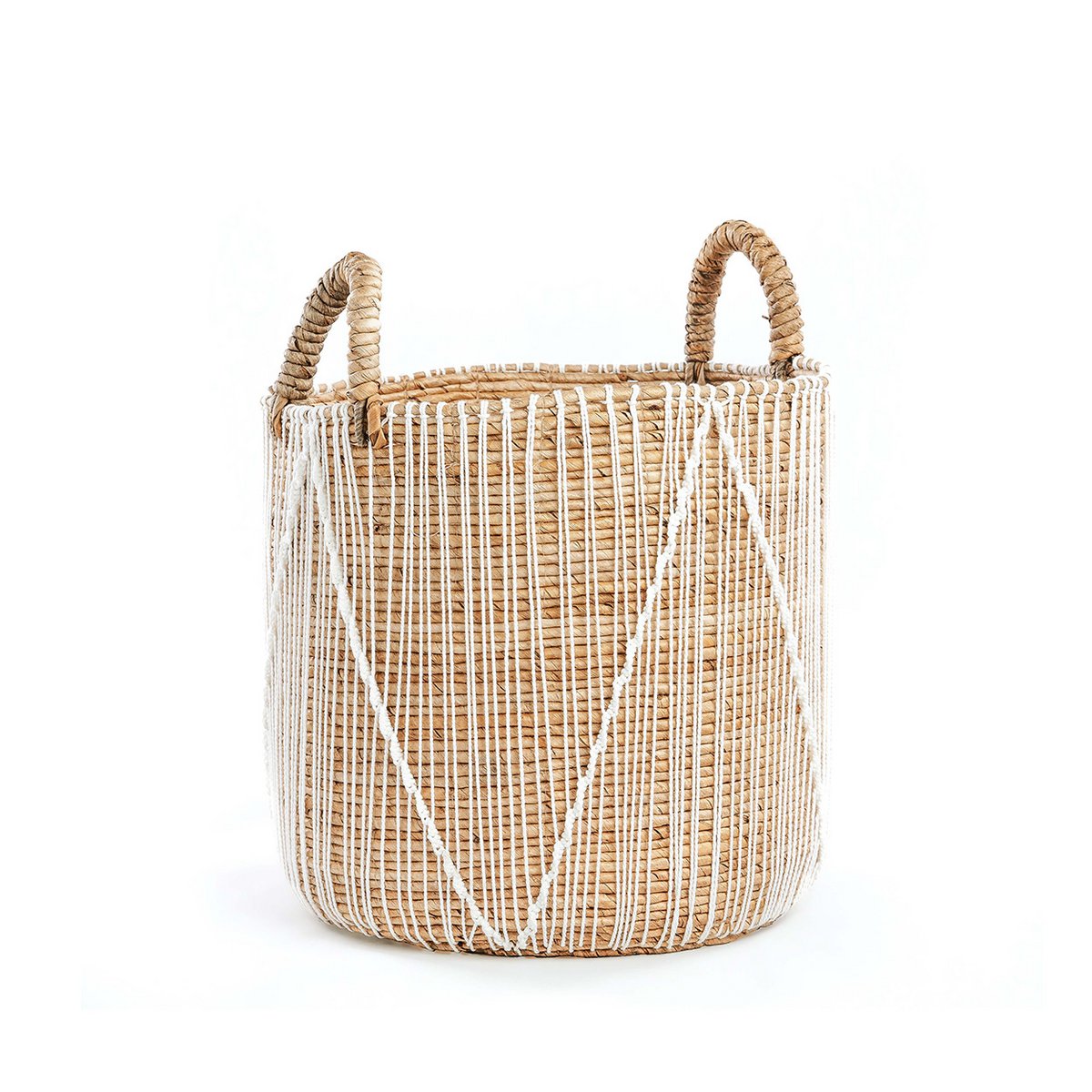 Cotton macrame storage basket 35 × 45 cm - cylinder