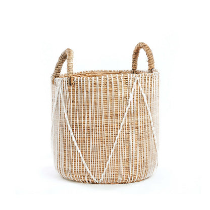 Cotton macrame storage basket 35 × 45 cm - cylinder