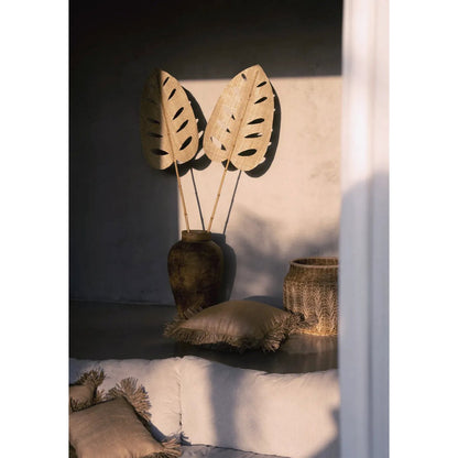 Kurv af rattan og bananblade - natur, medium
