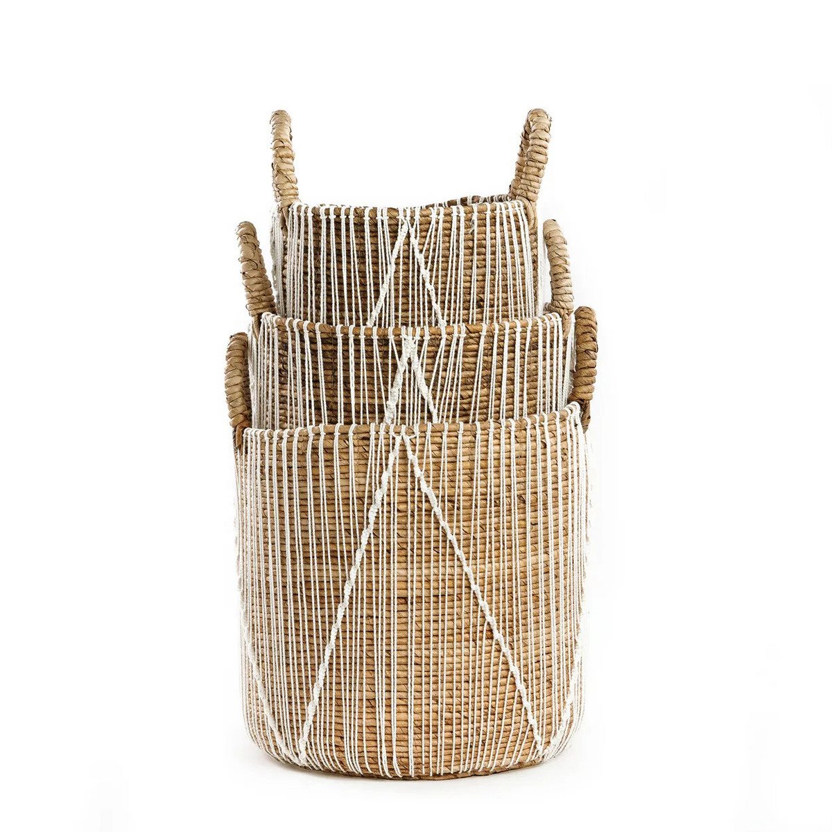 Cotton macrame storage basket 35 × 45 cm - cylinder