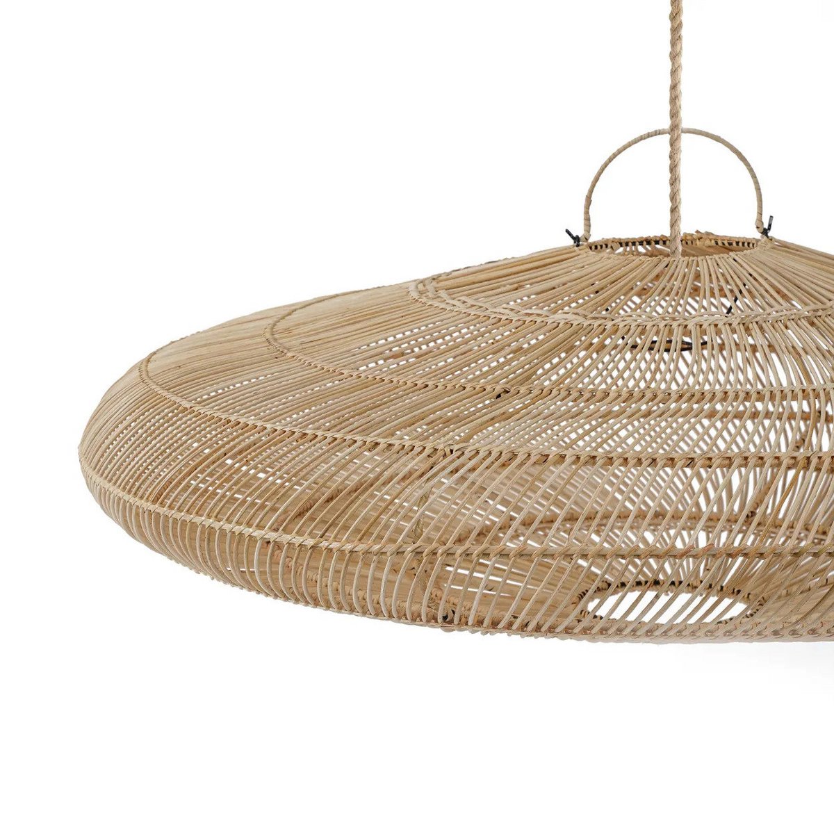 Rattanscheiben-Pendelschirm 150 cm – flaches Geflecht, Indonesien