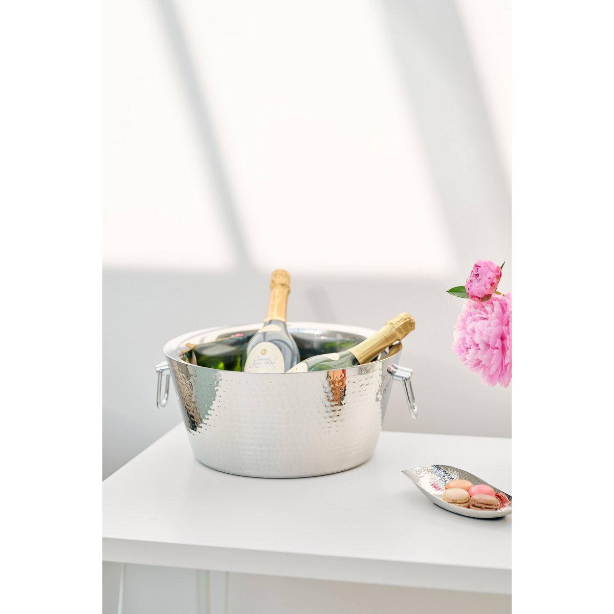 Champagnekøler i rustfrit stål Ontario – hamret, ø 38 cm