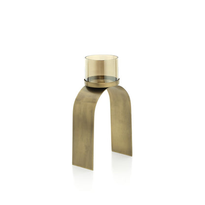 Teelichthalter-Set aus Messing, gold – 29 cm