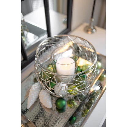 Milano lantern i rustfrit stål, 27 cm - forniklet