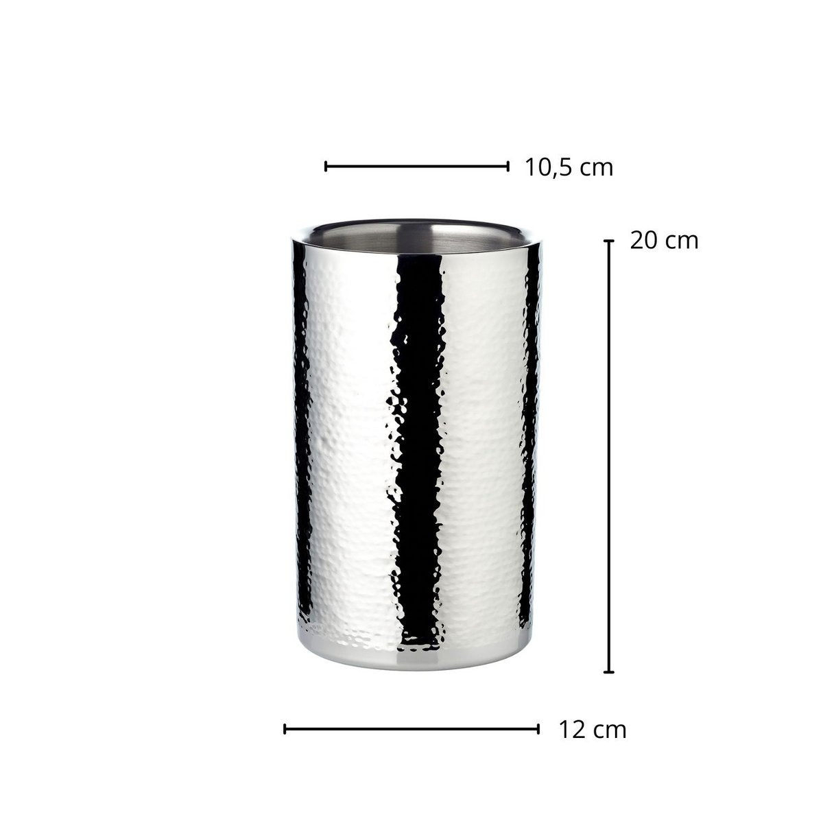 Bottle cooler Nebraska H 20 cm, Ø 12 cm - double-walled, hammered