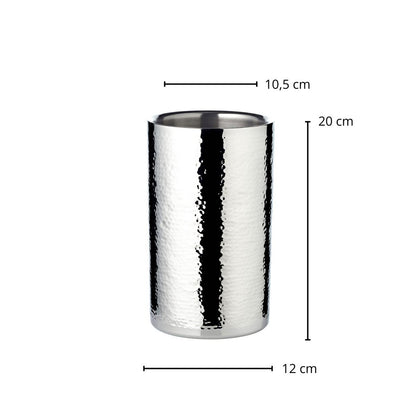 Bottle cooler Nebraska H 20 cm, Ø 12 cm - double-walled, hammered