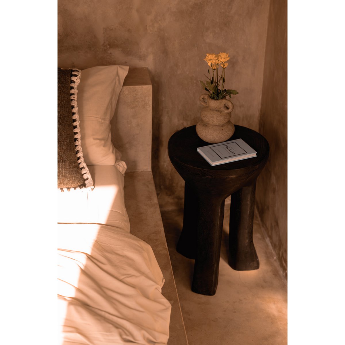 Java Stativ-Beistelltisch, 40 cm – Dunkler Walnussbaum