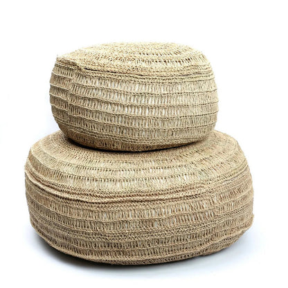 Seegras handgewebter Pouf – Natur M