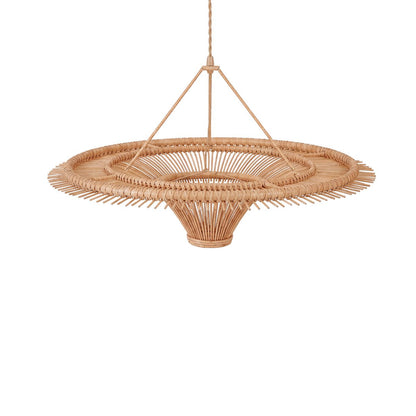 Rattan-Pendelleuchte 60 cm – handgeflochten, naturbeige