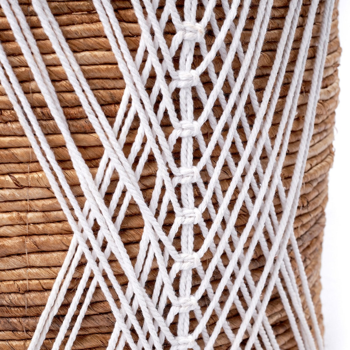 Jute & cotton storage basket LAWU 40 cm - handwoven, size L