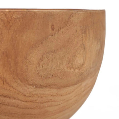 Teak bowl, round, 25 cm - natural curves