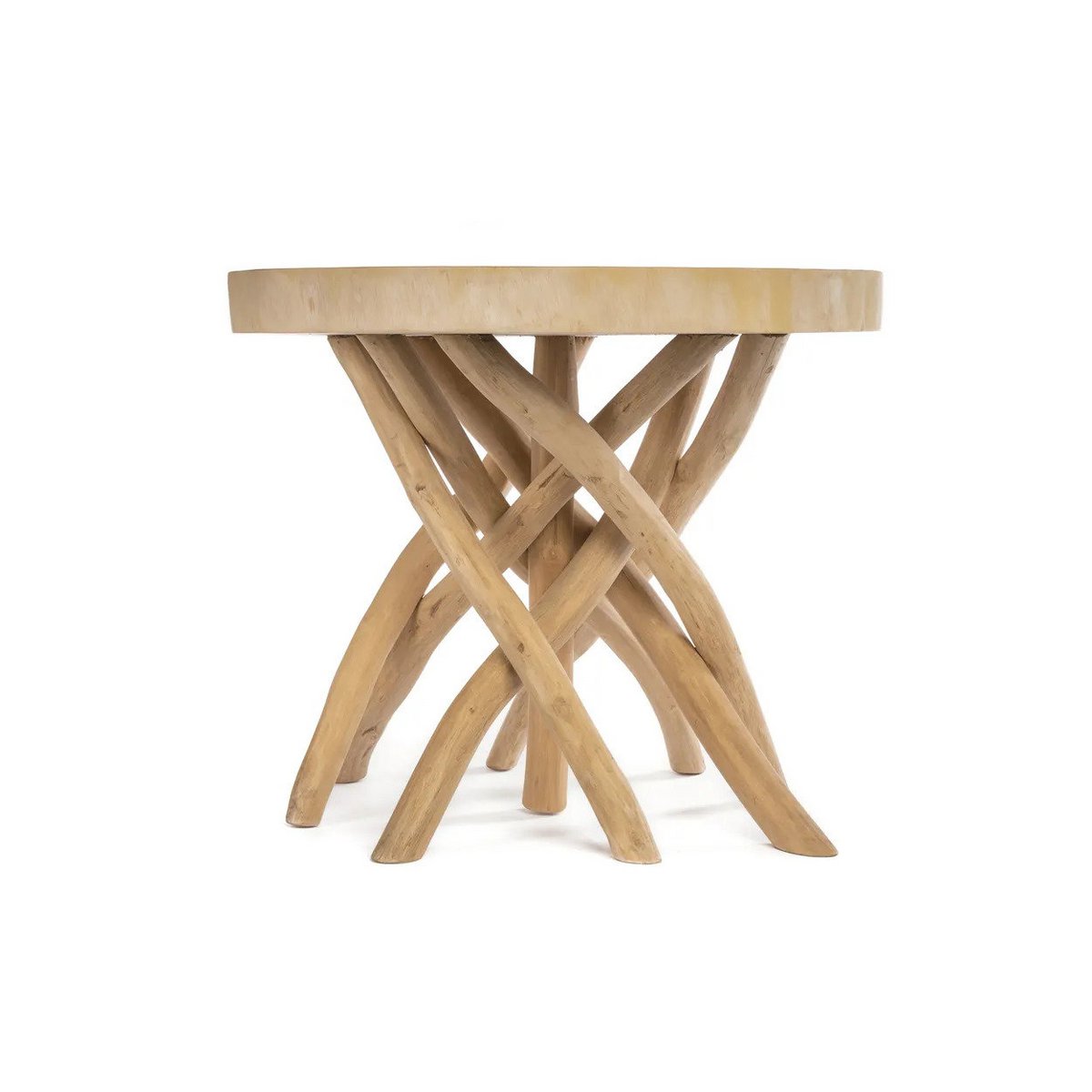Teak side table, 60 cm - branch base