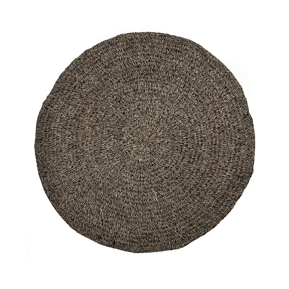 Seagrass carpet, natural black – 200 cm round